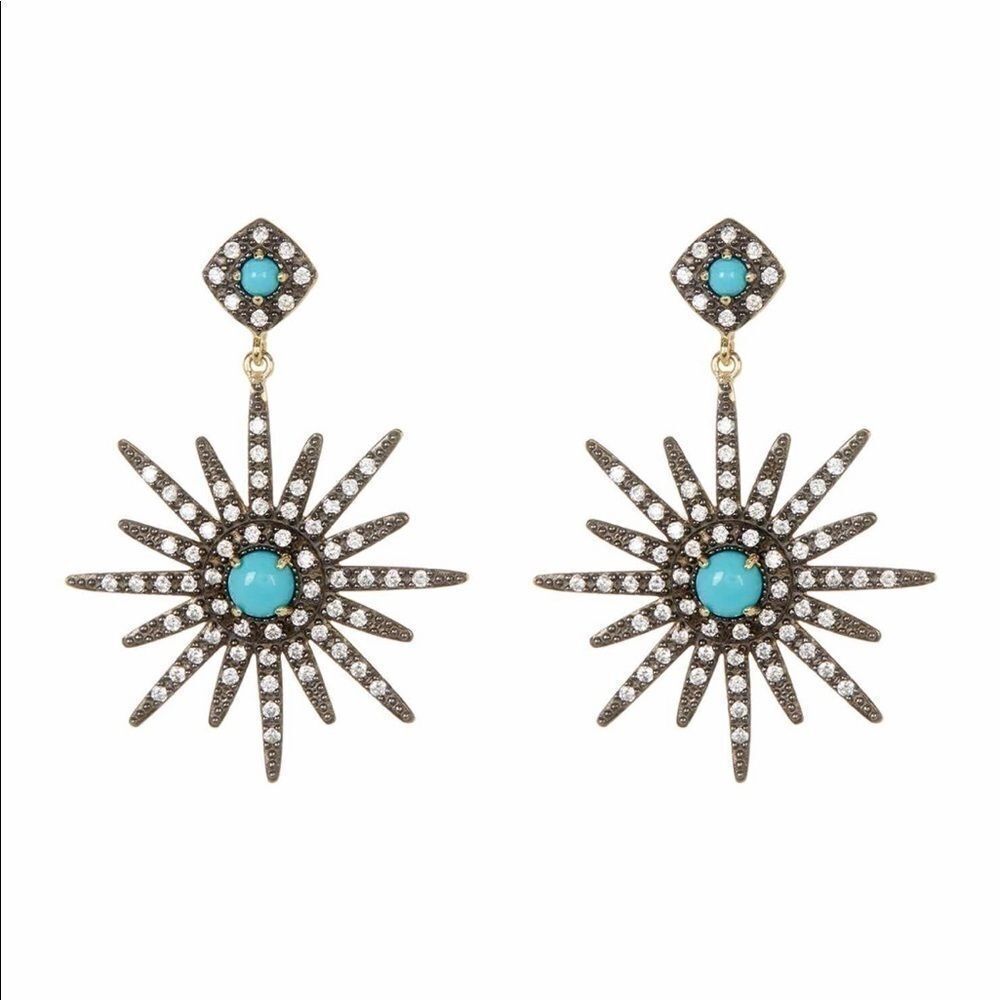 New ADORNIA 14K Gold Vermeil Starburst Earrings